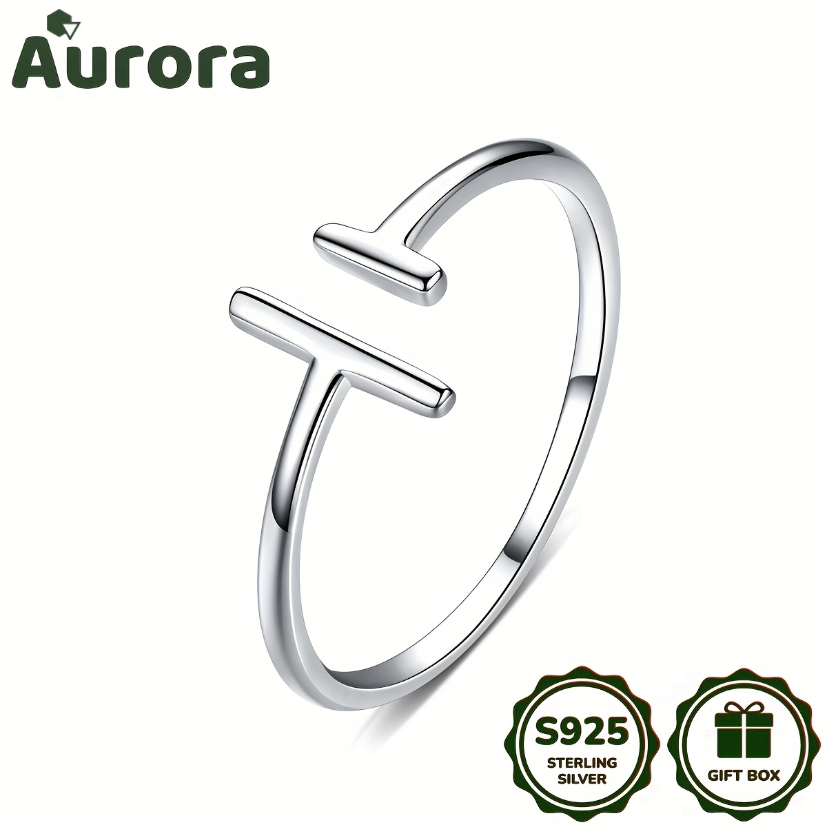 Minimalist Stylish Silver Ring, Parallel Line S925 Gold Plated